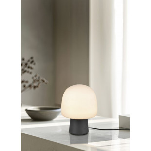 Lampa Steen Trio: Szklana lampa stołowa szara - Elegancki design