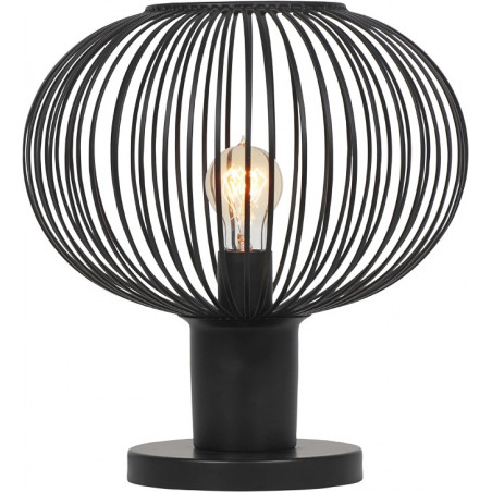 Lampa stołowa Gila czarna Trio | Loftowa lampa metalowa