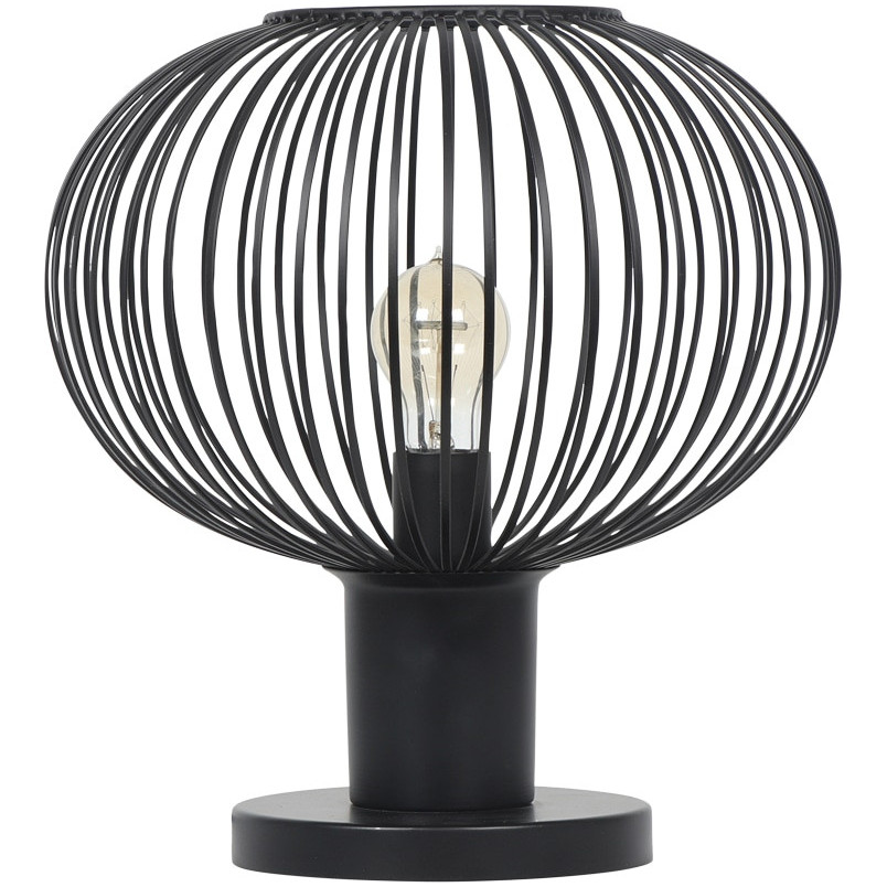 Lampa stołowa Gila czarna Trio | Loftowa lampa metalowa