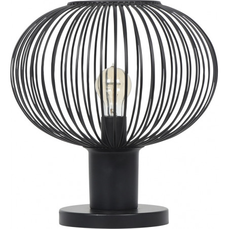 Lampa stołowa Gila czarna Trio | Loftowa lampa metalowa