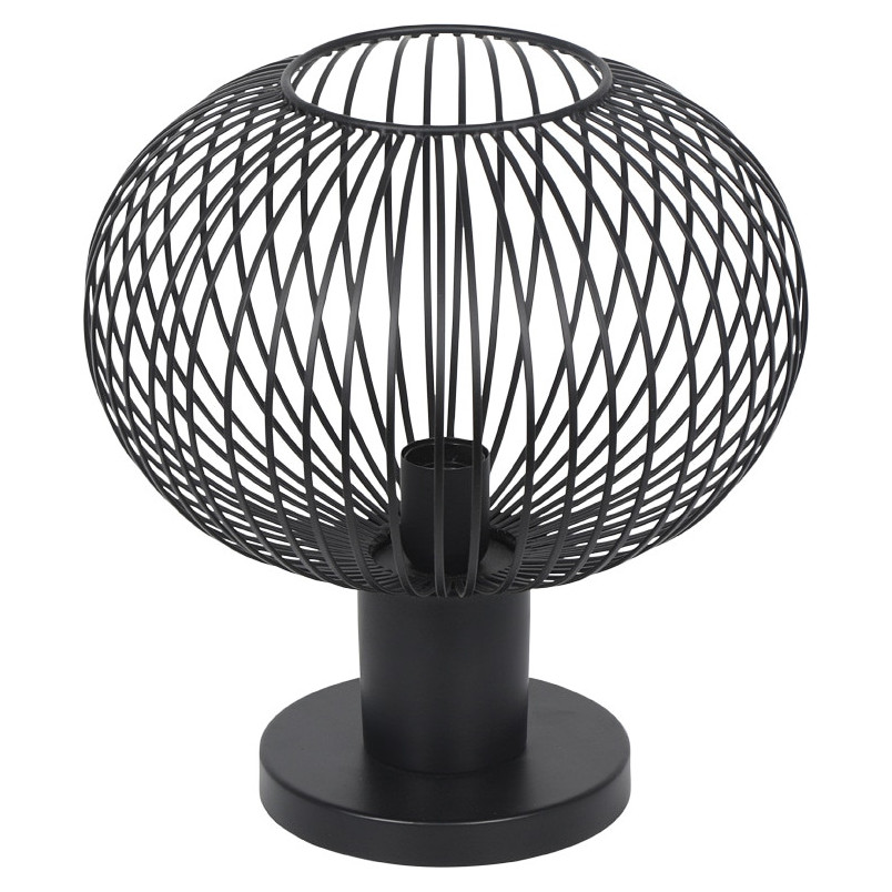 Lampa stołowa Gila czarna Trio | Loftowa lampa metalowa