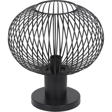 Lampa stołowa Gila czarna Trio | Loftowa lampa metalowa