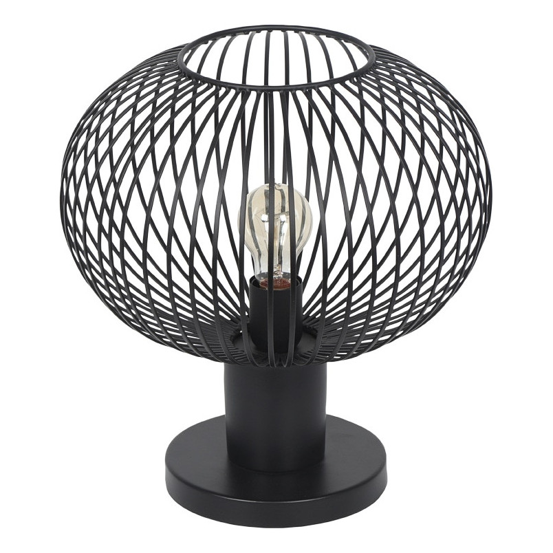 Lampa stołowa Gila czarna Trio | Loftowa lampa metalowa