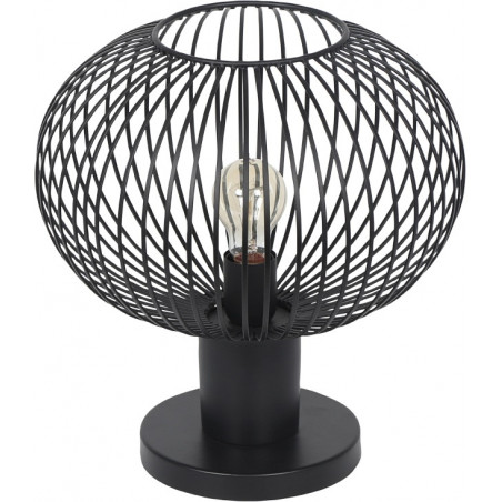 Lampa stołowa Gila czarna Trio | Loftowa lampa metalowa
