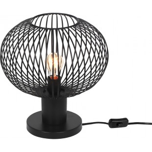 Lampa stołowa Gila czarna Trio | Loftowa lampa metalowa