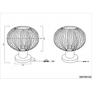 Lampa stołowa Gila czarna Trio | Loftowa lampa metalowa