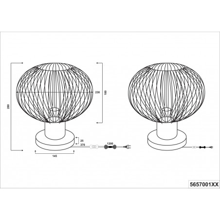 Lampa stołowa Gila Trio - Loftowy design, czarny mat | Kup teraz