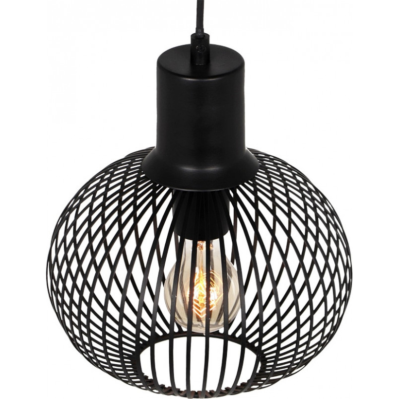 Lampa wisząca Gila Trio - czarny mat, loft, E27 | Sklep z lampami