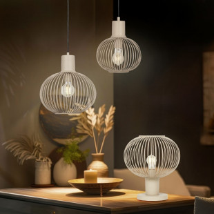 Lampa wisząca Trio Gila - Beżowa, Druciana, E27 | Kup online