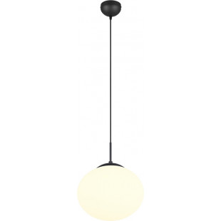 Lampa wisząca Trio Fomento: Szklana kula, 30cm - Biały/Czarny