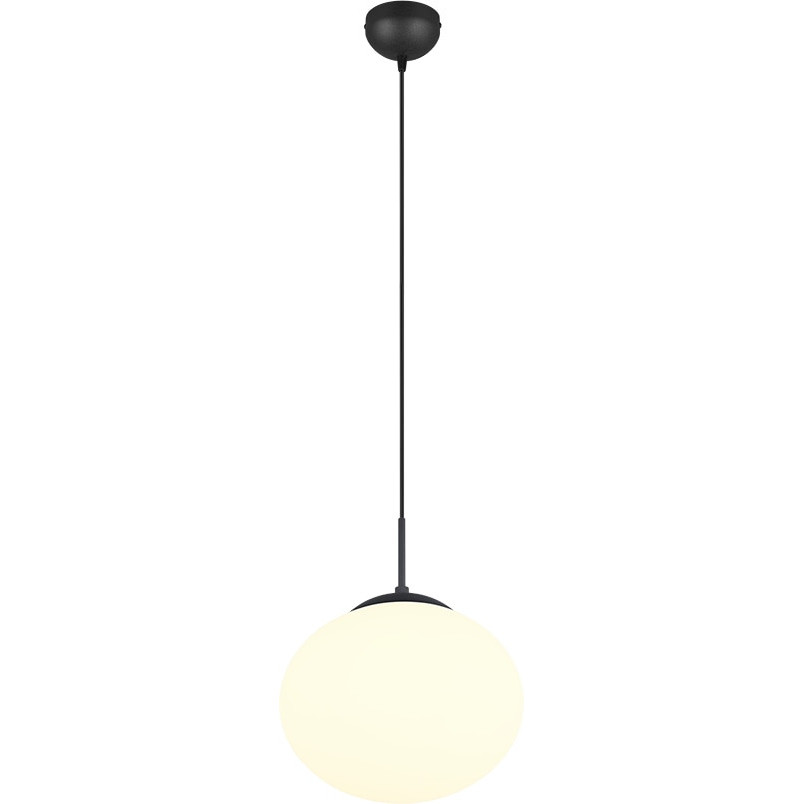 Lampa wisząca Trio Fomento: Szklana kula, 30cm - Biały/Czarny