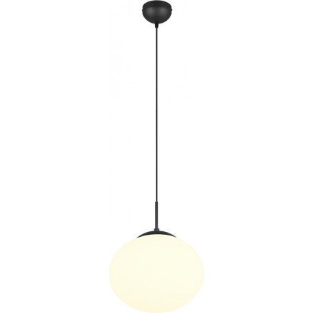 Lampa wisząca Trio Fomento: Szklana kula, 30cm - Biały/Czarny