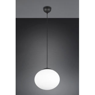 Lampa wisząca Trio Fomento: Szklana kula, 30cm - Biały/Czarny
