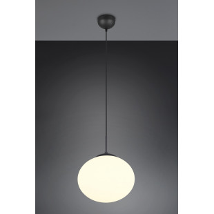 Lampa wisząca Trio Fomento: Szklana kula, 30cm - Biały/Czarny
