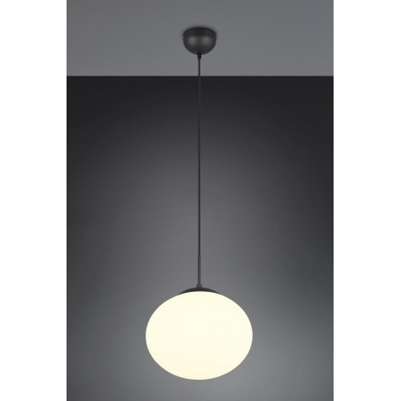 Lampa wisząca Trio Fomento: Szklana kula, 30cm - Biały/Czarny