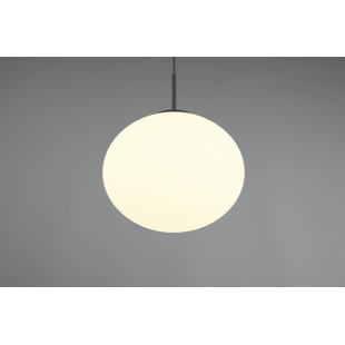 Lampa wisząca Trio Fomento: Szklana kula, 30cm - Biały/Czarny