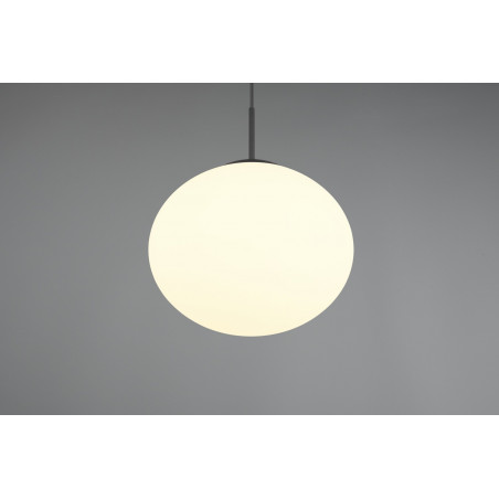 Lampa wisząca Trio Fomento: Szklana kula, 30cm - Biały/Czarny