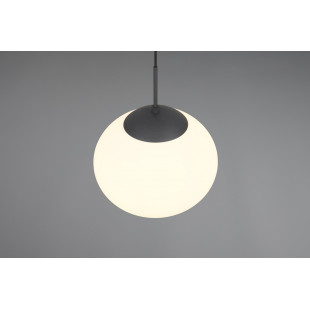 Lampa wisząca Trio Fomento: Szklana kula, 30cm - Biały/Czarny