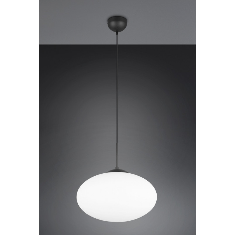 Lampa wisząca Trio Fomento: Szklana kula, biały/czarny - Kup teraz!