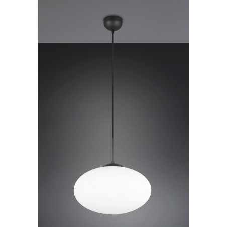 Lampa wisząca Trio Fomento: Szklana kula, biały/czarny - Kup teraz!