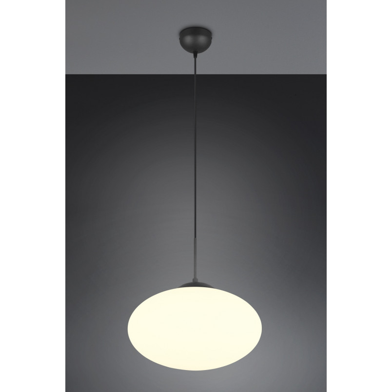Lampa wisząca Trio Fomento: Szklana kula, biały/czarny - Kup teraz!