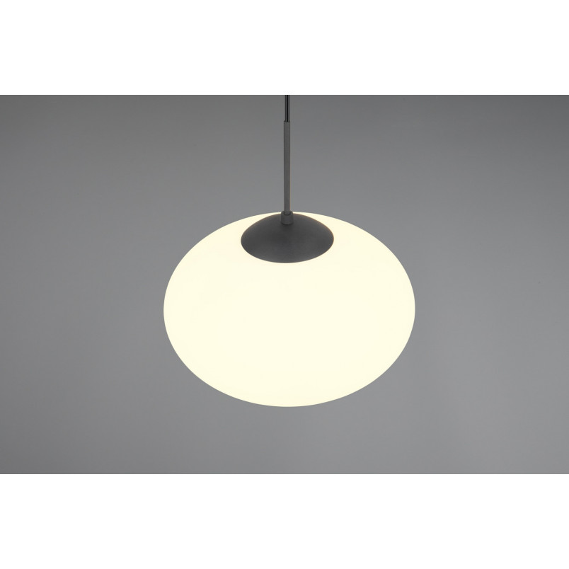 Lampa wisząca Trio Fomento: Szklana kula, biały/czarny - Kup teraz!