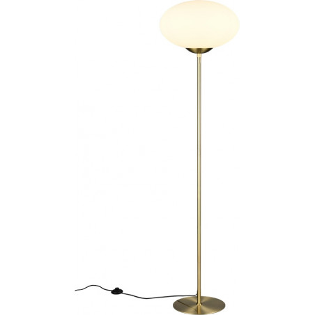 Lampa podłogowa Trio Fomento: Szklana kula, biały/czarny - Kup teraz!