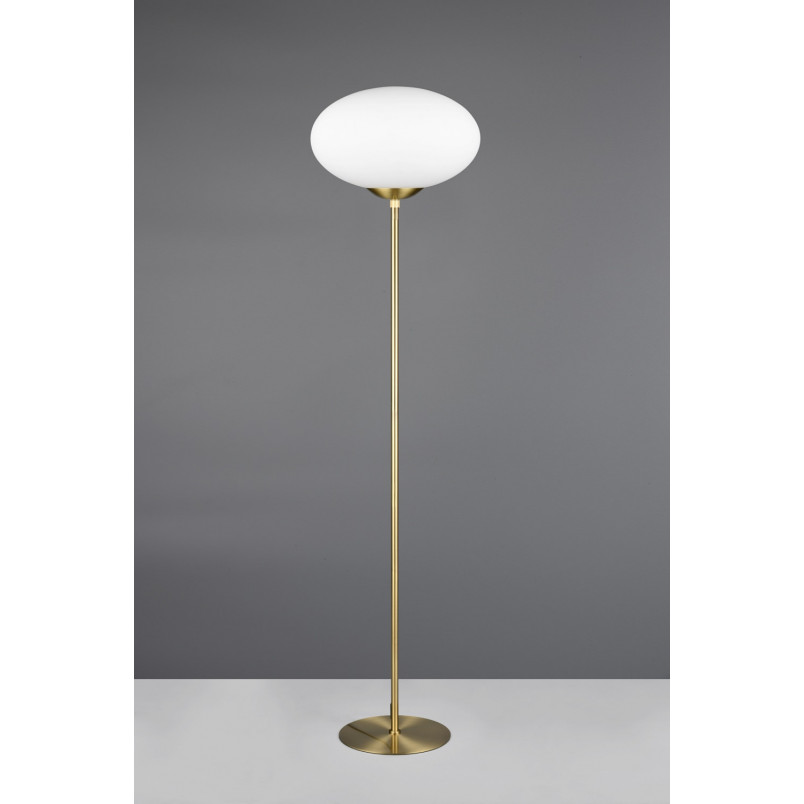 Lampa podłogowa Trio Fomento: Szklana kula, biały/czarny - Kup teraz!