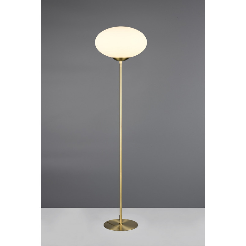 Lampa podłogowa Trio Fomento: Szklana kula, biały/czarny - Kup teraz!
