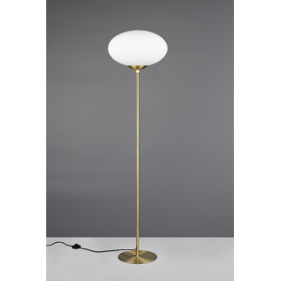Lampa podłogowa Trio Fomento: Szklana kula, biały/czarny - Kup teraz!