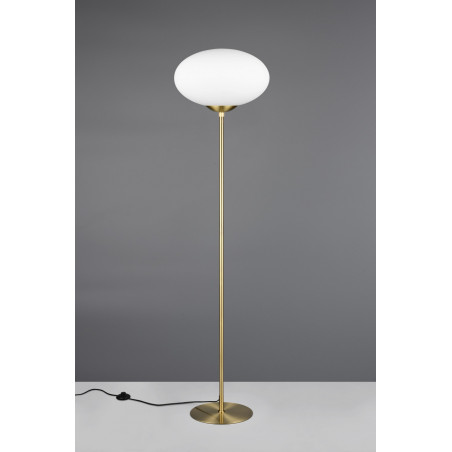Lampa podłogowa Trio Fomento: Szklana kula, biały/czarny - Kup teraz!