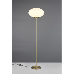 Lampa podłogowa Trio Fomento: Szklana kula, biały/czarny - Kup teraz!