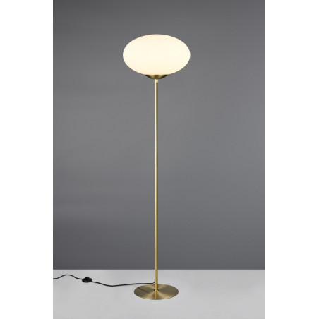 Lampa podłogowa Trio Fomento: Szklana kula, biały/czarny - Kup teraz!