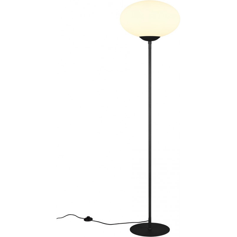 Lampa podłogowa Fomento - szklana kula, biały/mosiądz | Trio