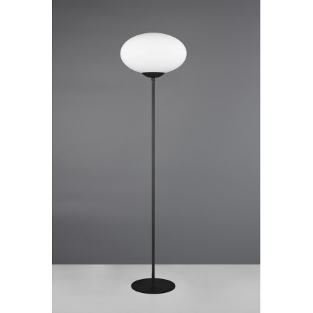Lampa podłogowa Fomento - szklana kula, biały/mosiądz | Trio