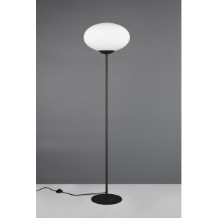 Lampa podłogowa Fomento - szklana kula, biały/mosiądz | Trio