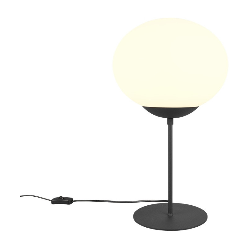 Lampa stołowa Trio Fomento - szklana kula, biały/czarny | Kup teraz!