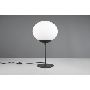 Lampa stołowa Trio Fomento - szklana kula, biały/czarny | Kup teraz!