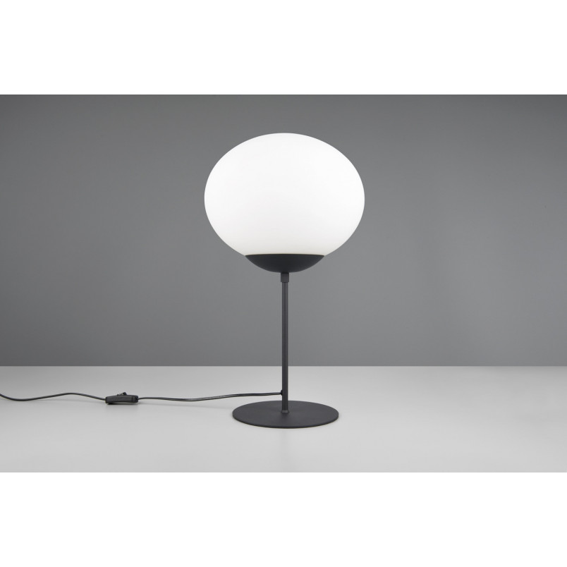 Lampa stołowa Trio Fomento - szklana kula, biały/czarny | Kup teraz!