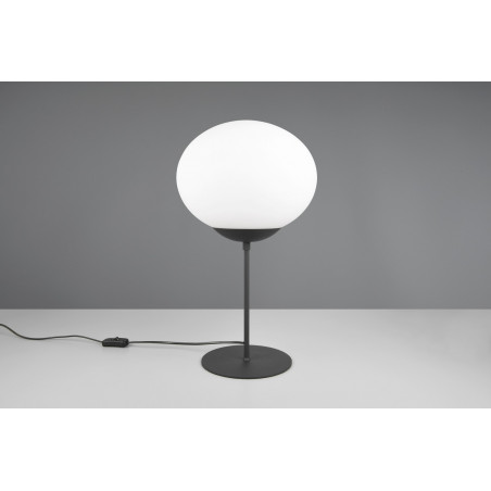Lampa stołowa Trio Fomento - szklana kula, biały/czarny | Kup teraz!