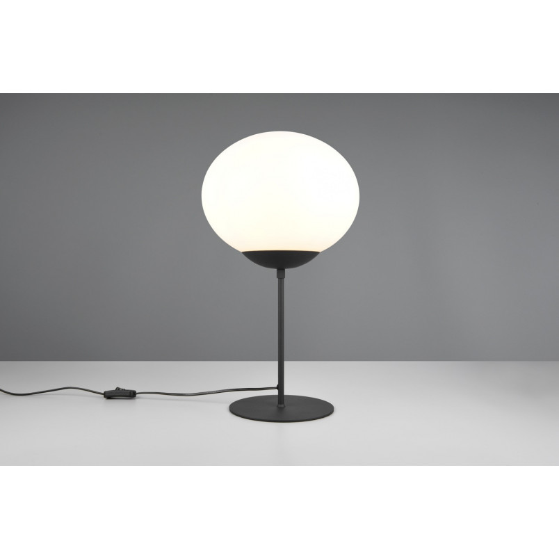 Lampa stołowa Trio Fomento - szklana kula, biały/czarny | Kup teraz!