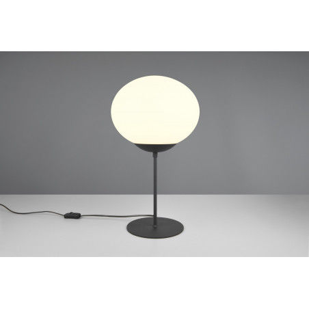 Lampa stołowa Trio Fomento - szklana kula, biały/czarny | Kup teraz!