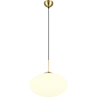 Lampa wisząca Fomento - szklana kula, biały/mosiądz | Trio