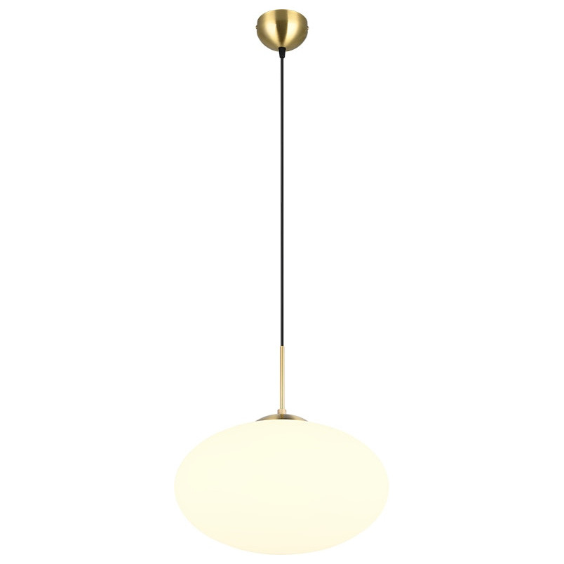 Lampa wisząca Fomento - szklana kula, biały/mosiądz | Trio