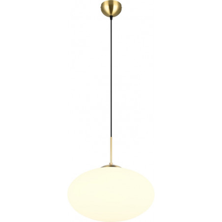 Lampa wisząca Fomento - szklana kula, biały/mosiądz | Trio