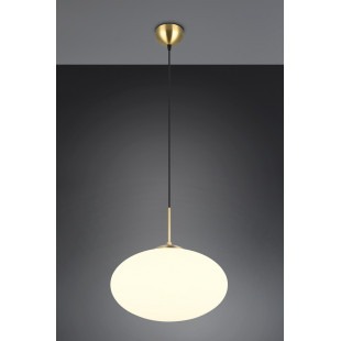 Lampa wisząca Fomento - szklana kula, biały/mosiądz | Trio