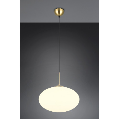 Lampa wisząca Fomento - szklana kula, biały/mosiądz | Trio
