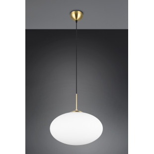 Lampa wisząca Fomento - szklana kula, biały/mosiądz | Trio