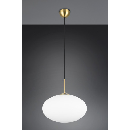 Lampa wisząca Fomento - szklana kula, biały/mosiądz | Trio