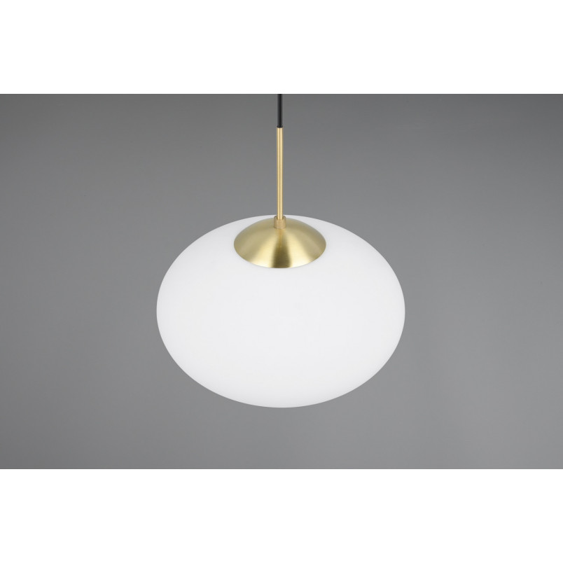 Lampa wisząca Fomento - szklana kula, biały/mosiądz | Trio